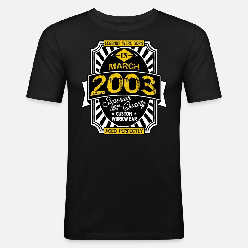2003 MÄRZ - Männer Slim Fit T-Shirt - Schwarz