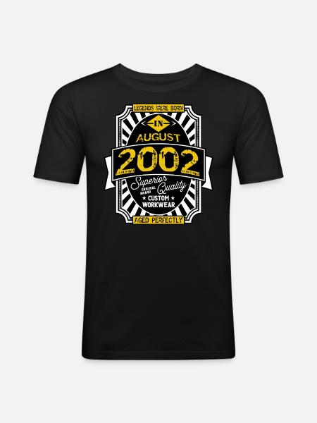 2002 AUGUST - Men's Slim Fit T-Shirt - black