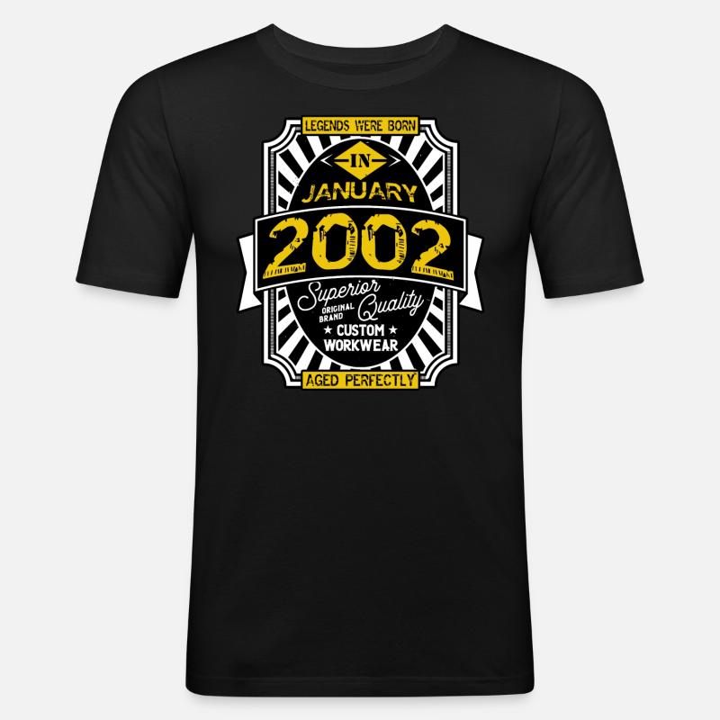JANUAR 2002 - Männer Slim Fit T-Shirt - Schwarz