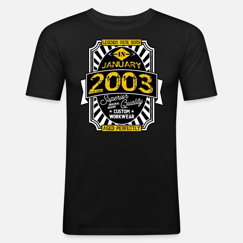 JANUAR 2003 - Männer Slim Fit T-Shirt - Schwarz