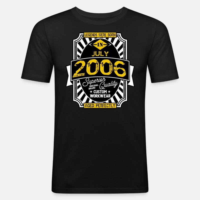 2006 JULI - Männer Slim Fit T-Shirt - Schwarz