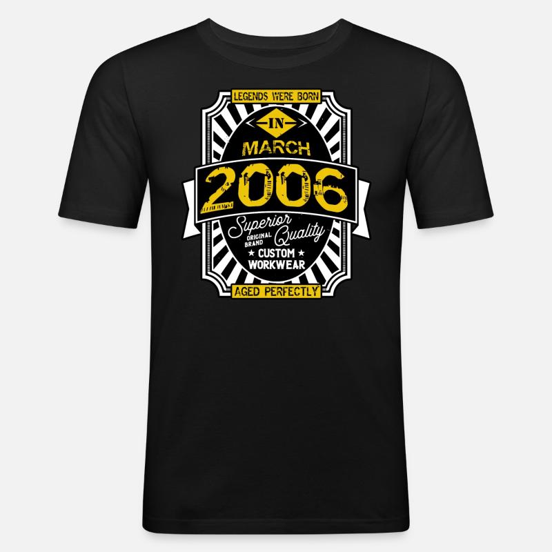2006 MÄRZ - Männer Slim Fit T-Shirt - Schwarz