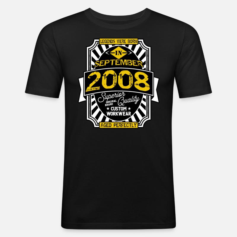 SEPTEMBER 2008 - Männer Slim Fit T-Shirt - Schwarz
