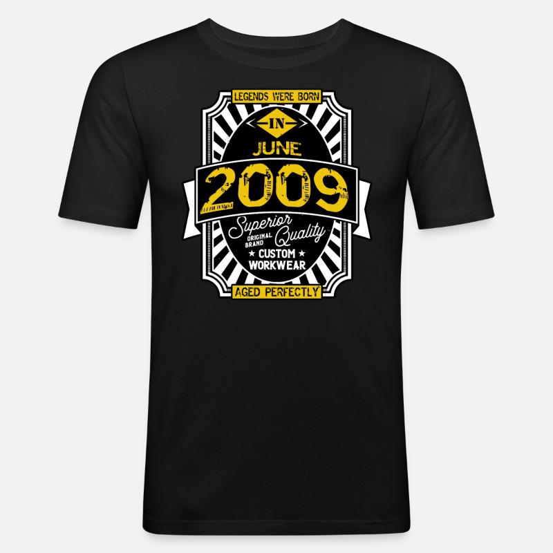 2009 JUNI - Männer Slim Fit T-Shirt - Schwarz