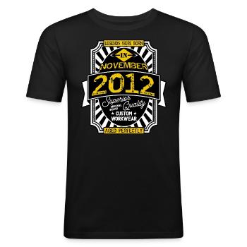 2012 NOVEMBER - Men's Slim Fit T-Shirt - black - Front - Nik (191cm)