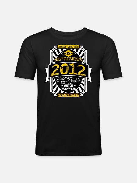 SEPTEMBER 2012 - Männer Slim Fit T-Shirt - Schwarz