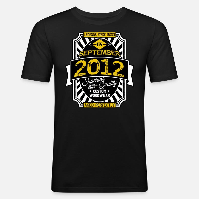 SEPTEMBER 2012 - Männer Slim Fit T-Shirt - Schwarz