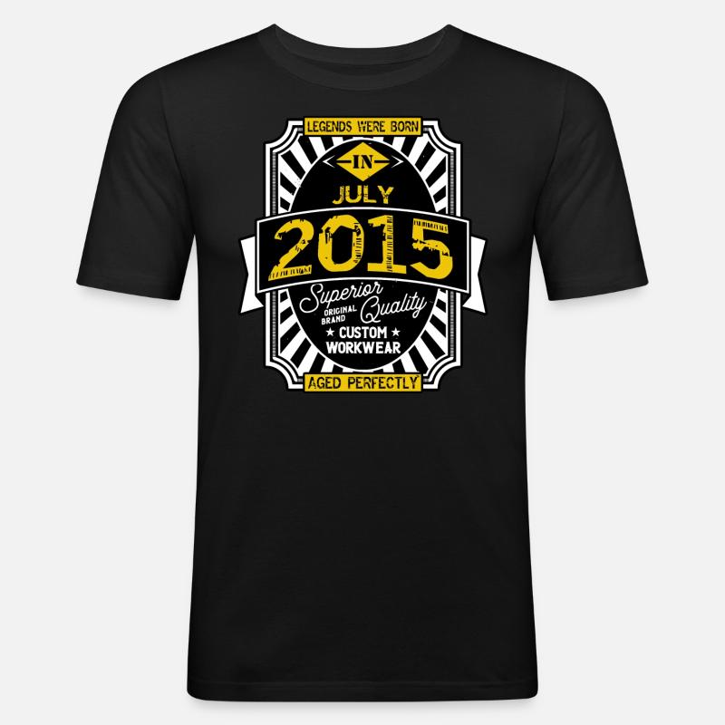 2015 JULI - Männer Slim Fit T-Shirt - Schwarz