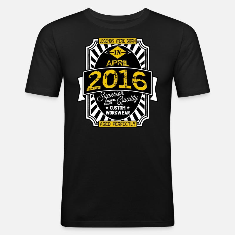 2016 APRIL - Männer Slim Fit T-Shirt - Schwarz
