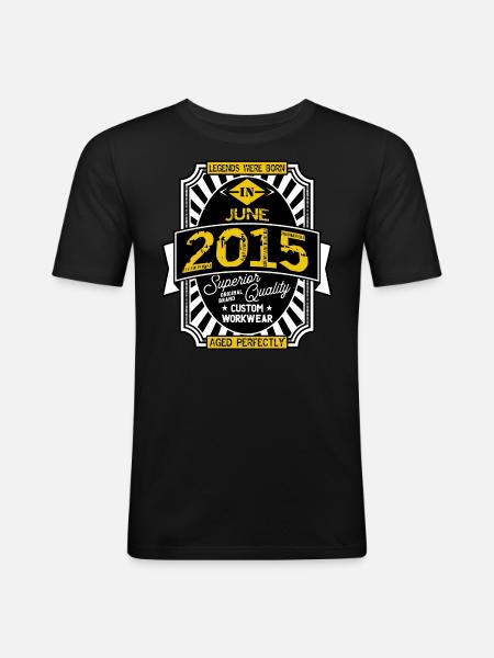 2015 JUNI - Männer Slim Fit T-Shirt - Schwarz