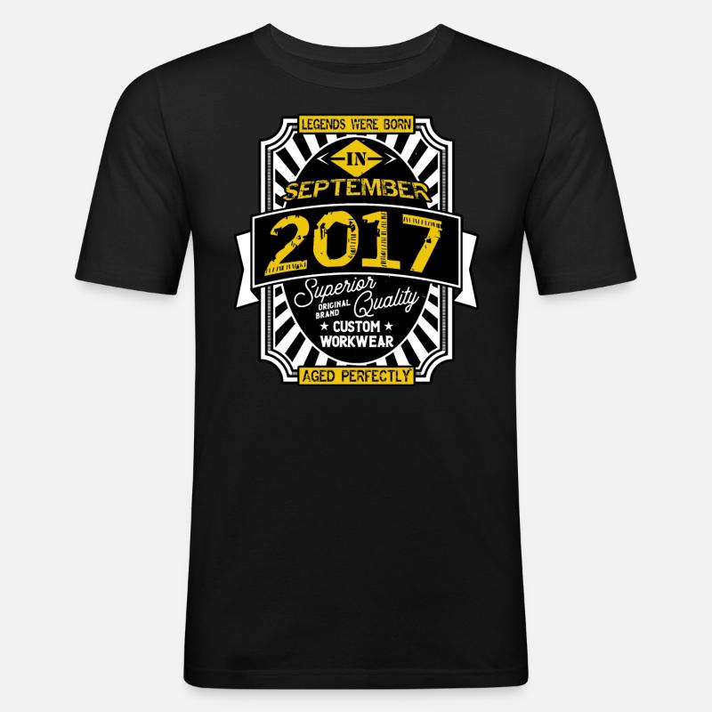 SEPTEMBER 2017 - Männer Slim Fit T-Shirt - Schwarz
