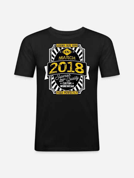 2018 MARCH - Men's Slim Fit T-Shirt - black