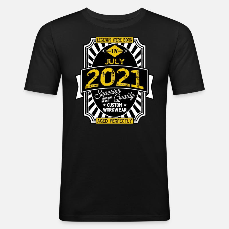 2021 JULI - Männer Slim Fit T-Shirt - Schwarz