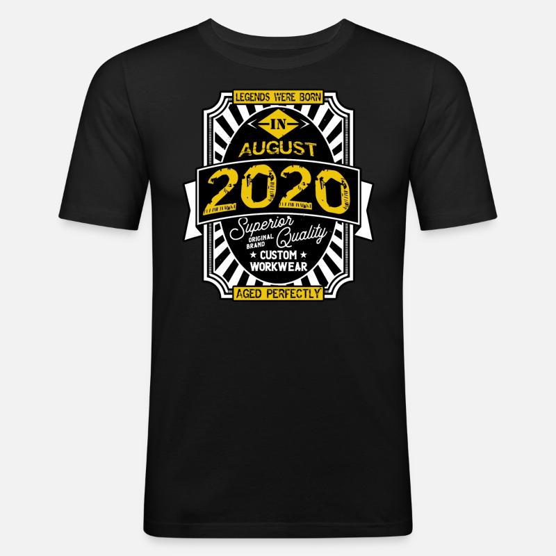 AUGUST 2020 - Männer Slim Fit T-Shirt - Schwarz