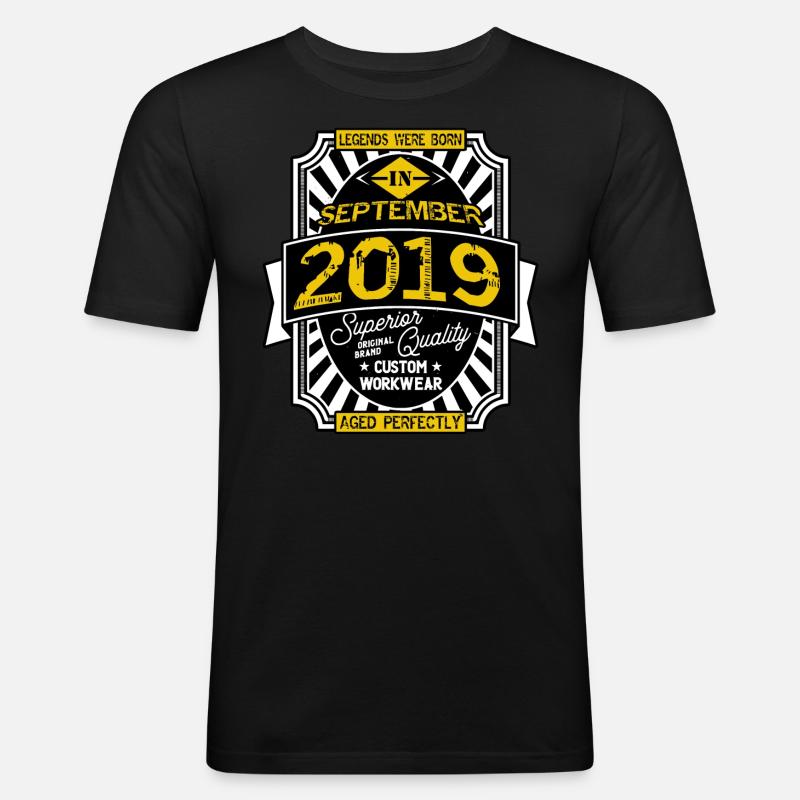 SEPTEMBER 2019 - Männer Slim Fit T-Shirt - Schwarz