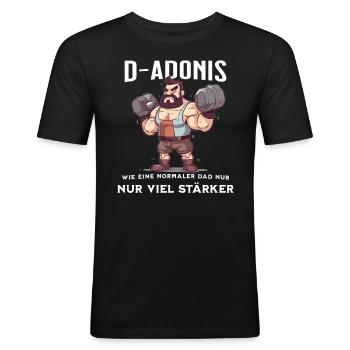 Fathers Day D-Adonis Papa Geschenk Vatertag - Männer Slim Fit T-Shirt - Schwarz - Vorne - Nik (191cm)
