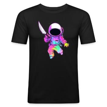 Cute Astronaut Traveler Kosmos Cosmos Lover - Männer Slim Fit T-Shirt - Schwarz - Vorne - Nik (191cm)