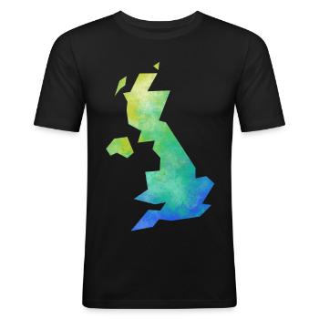 Map UK - T-shirt près du corps Homme - noir - Devant - Nik (191cm)
