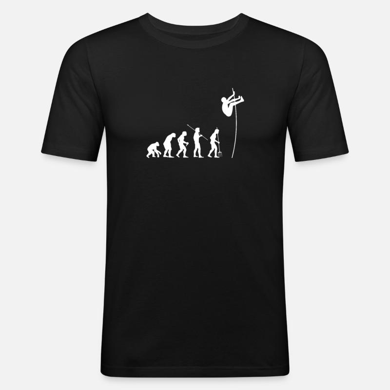 Evolution Stabhochsprung T-Shirt Geschenk - Männer Slim Fit T-Shirt - Schwarz