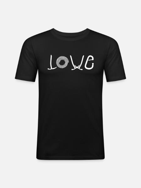 Love Eisklettern Geschenk - Männer Slim Fit T-Shirt - Schwarz