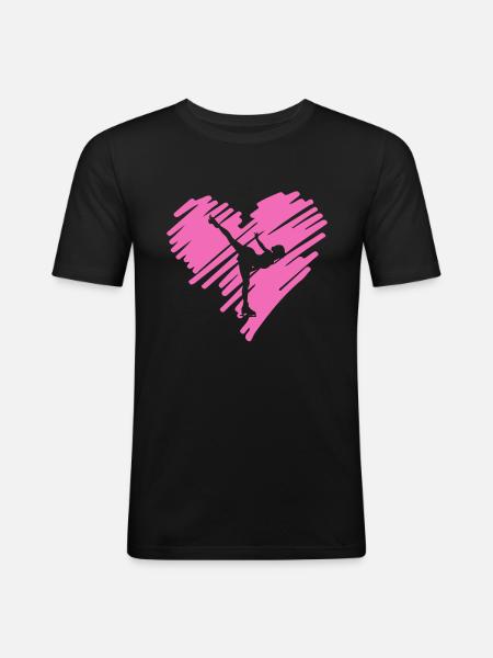 Heart Figure Skating Gift - Men's Slim Fit T-Shirt - black