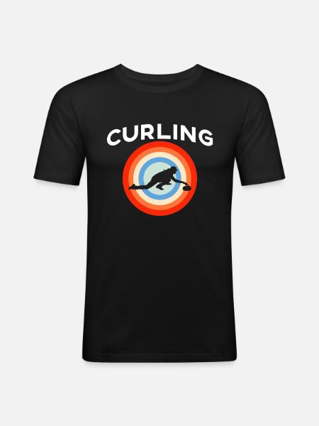 Curling Gift - Men's Slim Fit T-Shirt - black