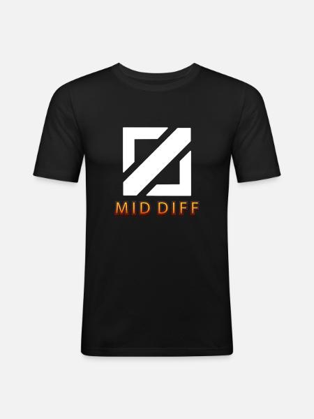 mid diff Tilter tilted gaming - Männer Slim Fit T-Shirt - Schwarz
