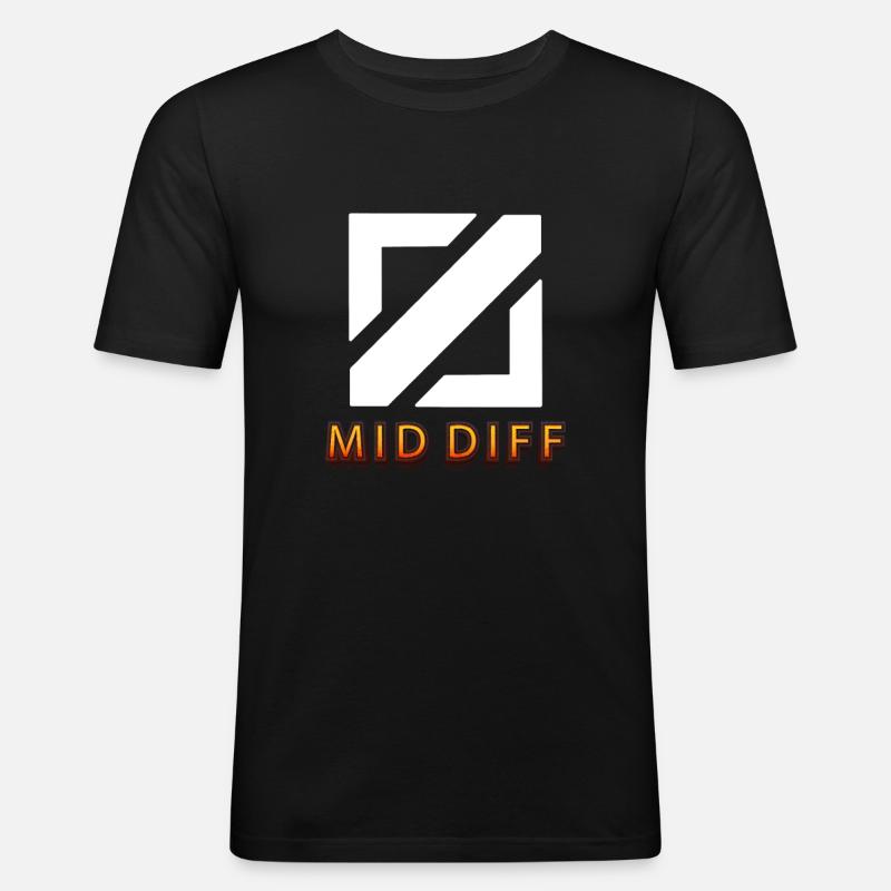 mid diff Tilter tilted gaming - Männer Slim Fit T-Shirt - Schwarz