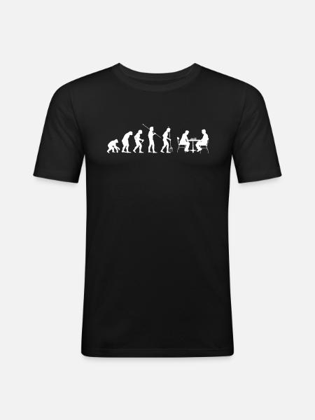 Evolution Chess Player Shirt - Men's Slim Fit T-Shirt - black