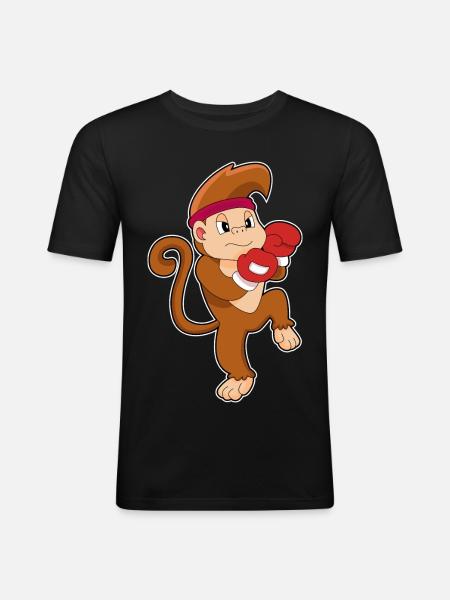 Monkey Boxer Boxing Gloves Boxing - Men's Slim Fit T-Shirt - black