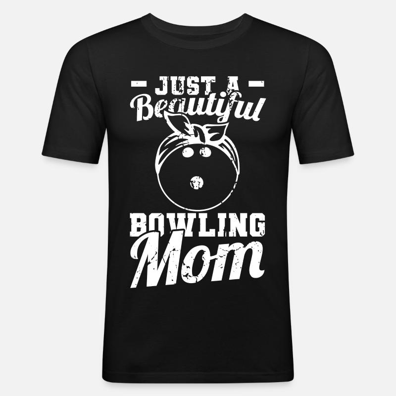 Bowling Mutter - Männer Slim Fit T-Shirt - Schwarz
