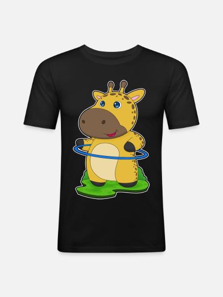 Gymnastique d’entraînement Giraffe Ball Hoop - T-shirt près du corps Homme - noir