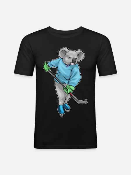 Koala Hockey Stick - Men's Slim Fit T-Shirt - black