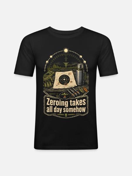 Crossbow Crossbowman Zeroing Takes All Day - Men's Slim Fit T-Shirt - black