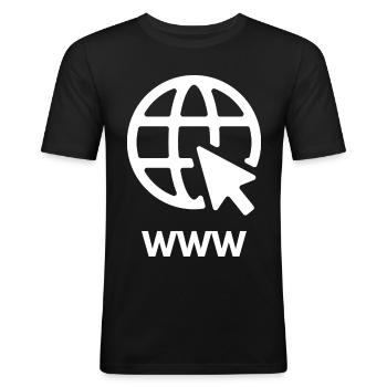 Internet - Männer Slim Fit T-Shirt - Schwarz - Vorne - Nik (191cm)