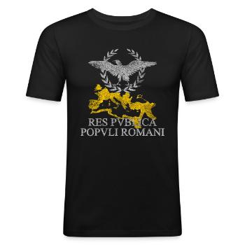 EMPIRE ROMAIN - T-shirt près du corps Homme - noir - Devant - Nik (191cm)