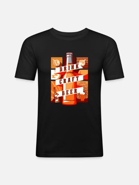 Drink craft beer - Men's Slim Fit T-Shirt - black