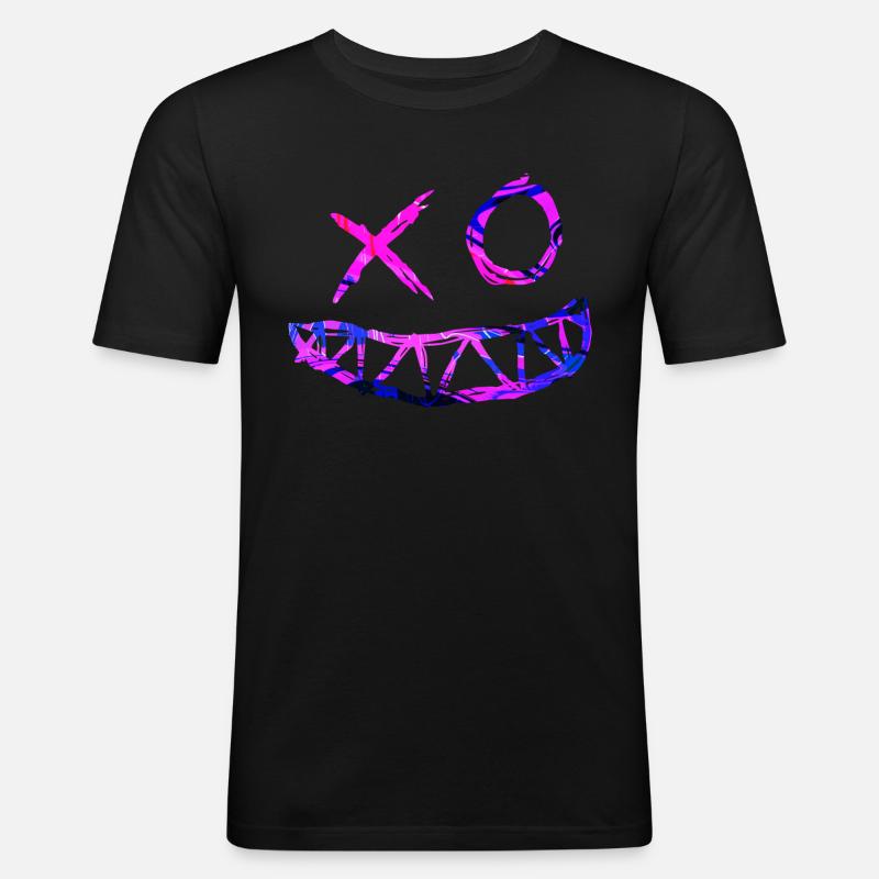 Zwinker Smiley - Rave - Männer Slim Fit T-Shirt - Schwarz