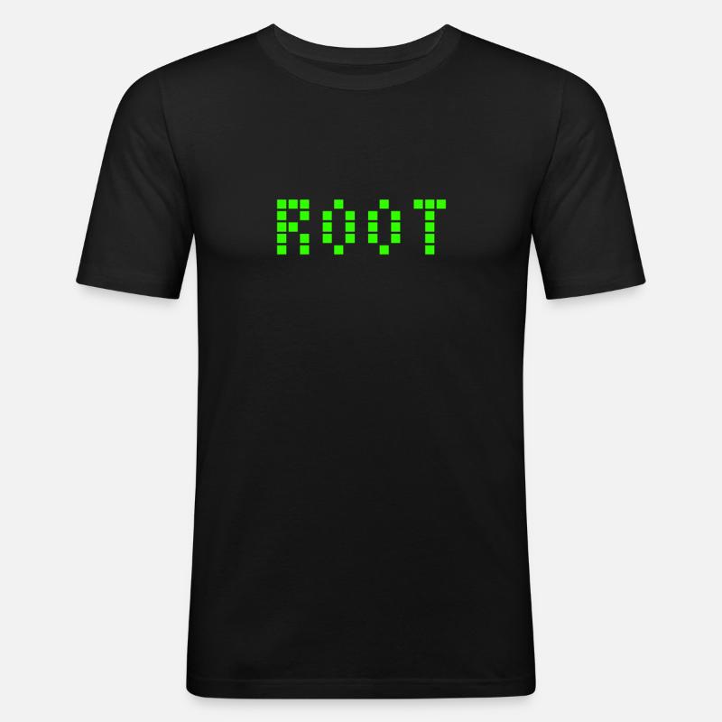 Root - Linux Design - Administrator - Men's Slim Fit T-Shirt - black