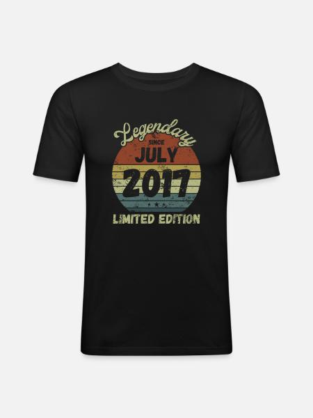 Legendary since July 2017 - Birthday - Men's Slim Fit T-Shirt - black