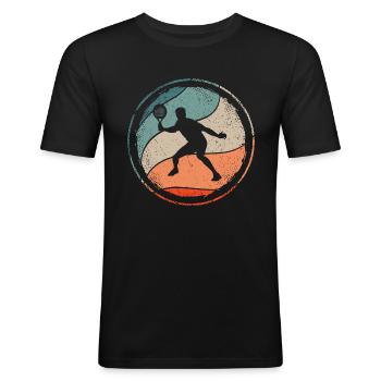 Padel-Tennis Padelspieler Vintage Padel - Männer Slim Fit T-Shirt - Schwarz - Vorne - Nik (191cm)