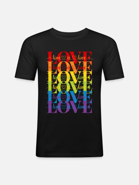 love is love - Men's Slim Fit T-Shirt - black