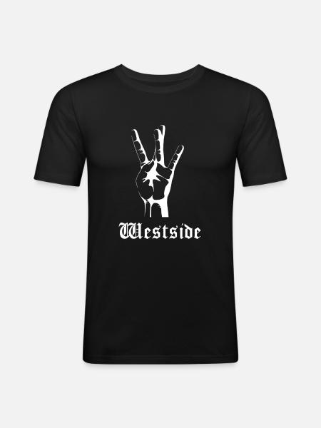 Westside Weiß - Männer Slim Fit T-Shirt - Schwarz