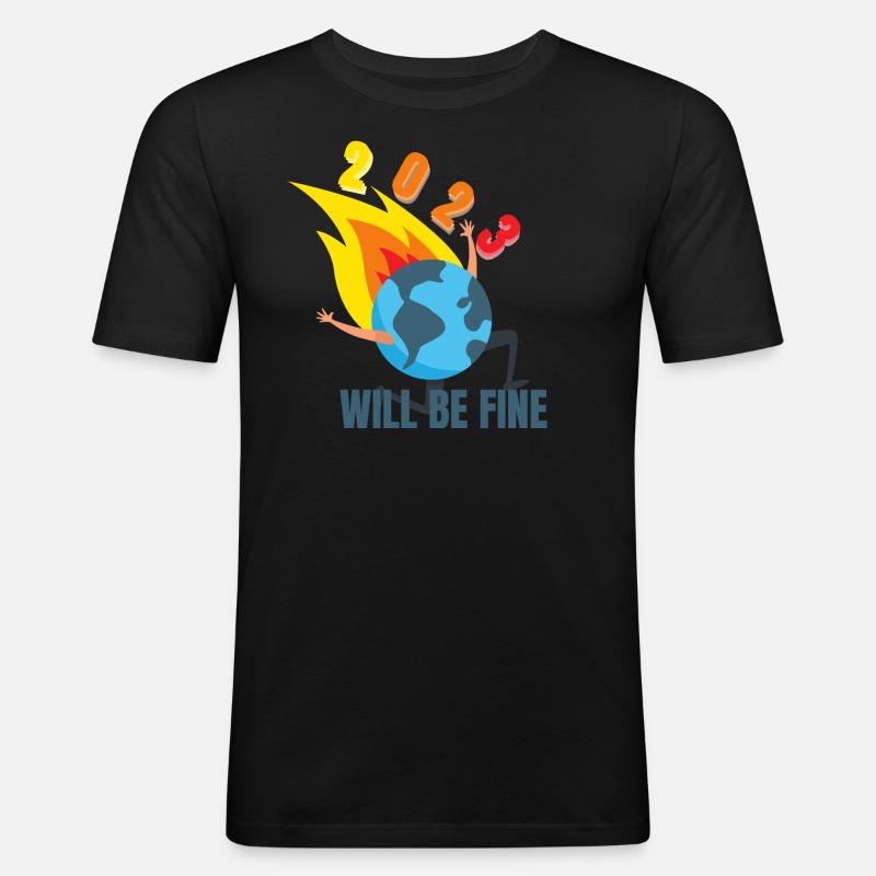 2023 wird gut - Männer Slim Fit T-Shirt - Schwarz