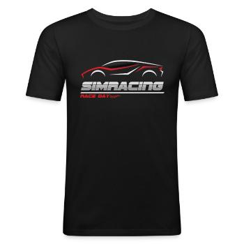 Simrace Sim Racer Simracing - Männer Slim Fit T-Shirt - Schwarz - Vorne - Nik (191cm)