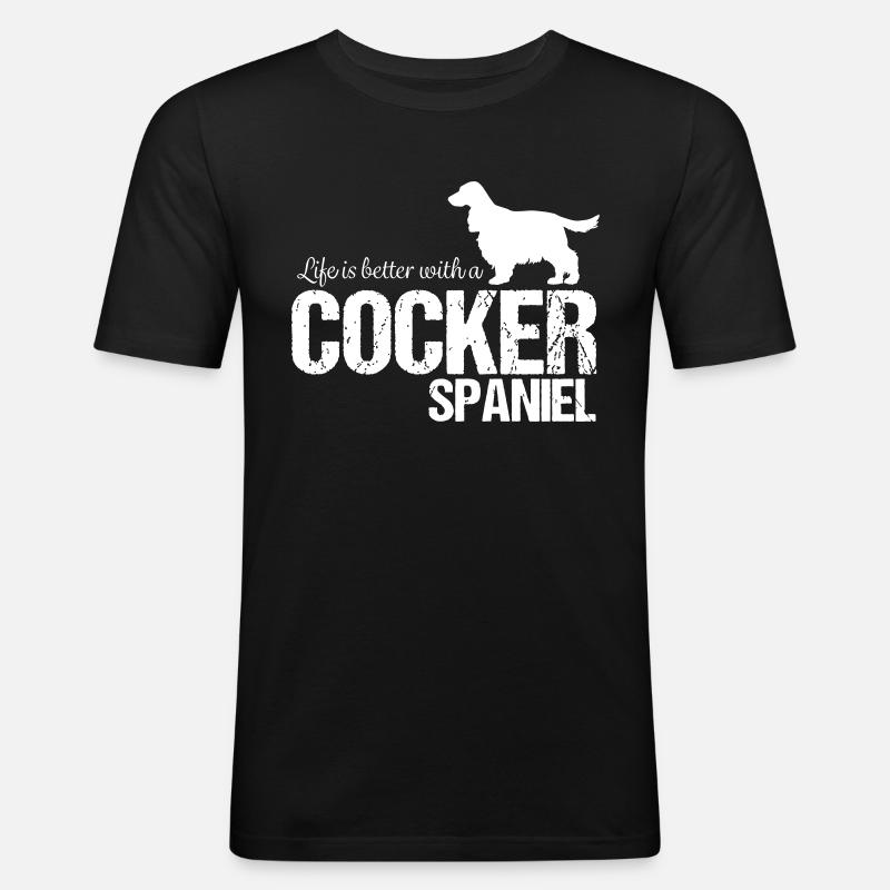 Cocker Spaniel Bester Freund - Männer Slim Fit T-Shirt - Schwarz