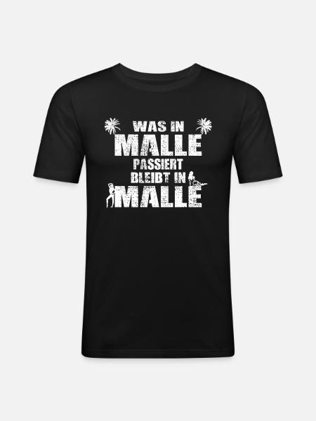 Malle Mallorca holidays - Men's Slim Fit T-Shirt - black