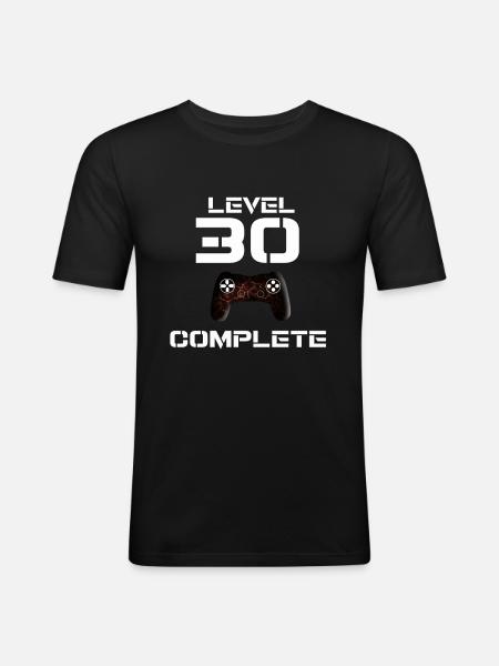 Level 30 Complete - Männer Slim Fit T-Shirt - Schwarz