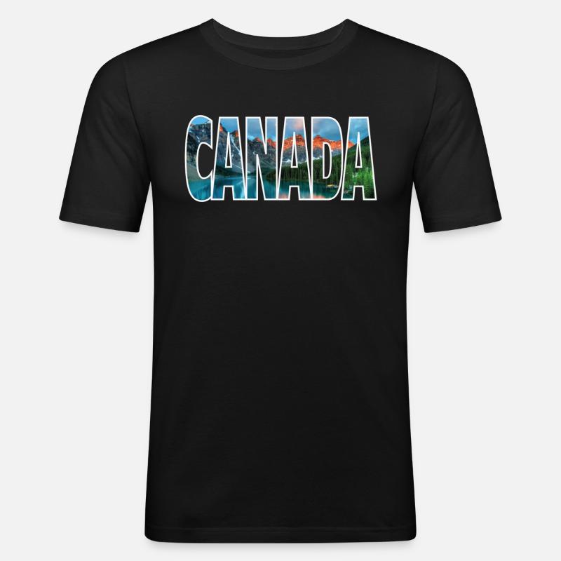 Kanada - Männer Slim Fit T-Shirt - Schwarz