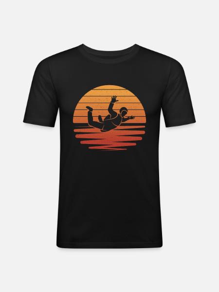 Fallschirm Skydiver Skydiving Fallschirmspringer - Männer Slim Fit T-Shirt - Schwarz